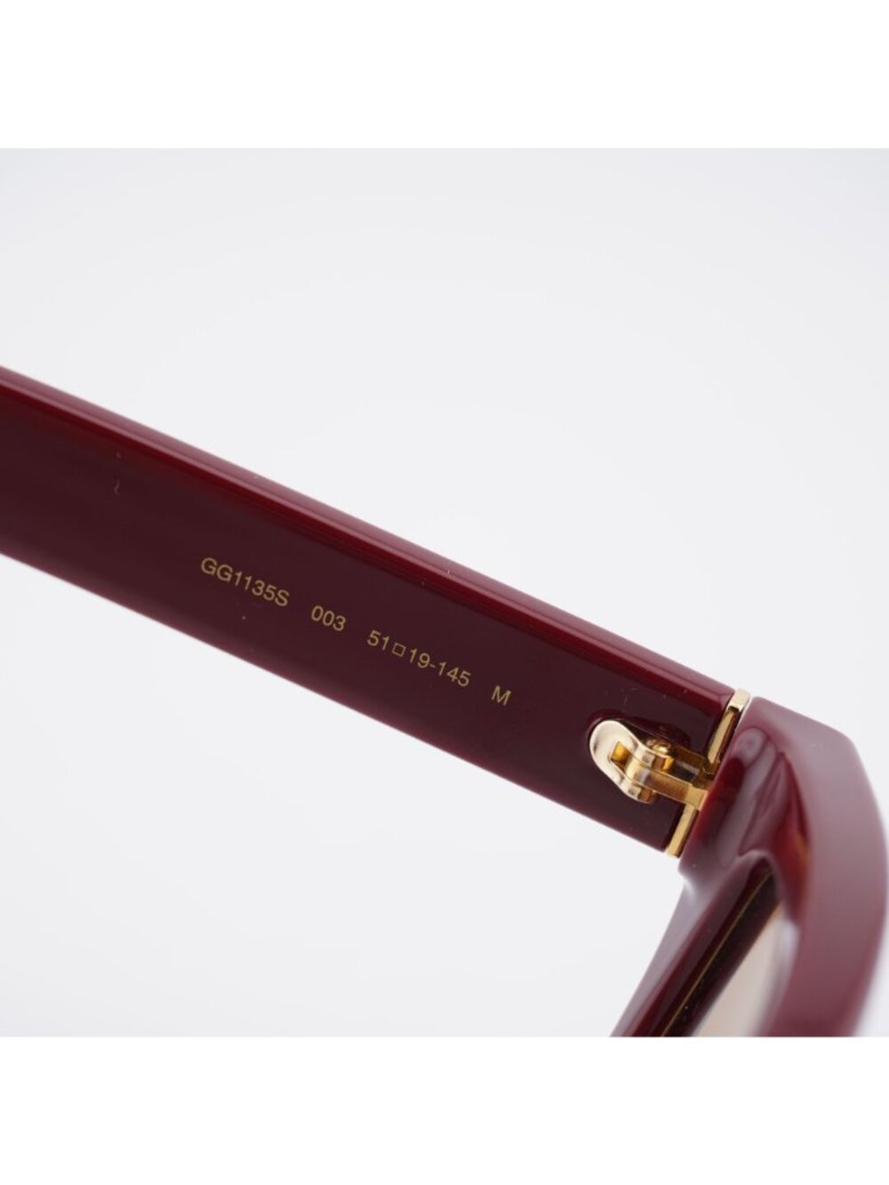 Gucci GG1135S 003 Sunglasses Burgundy Square Frame, Brown Lenses - Picture 8 of 11
